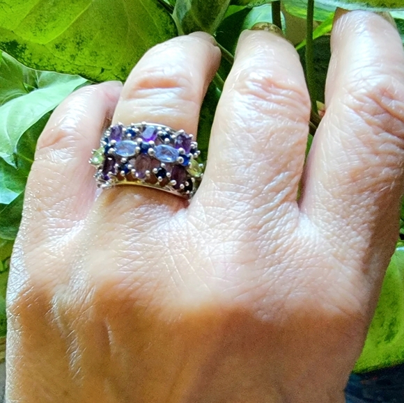 COPY - 🦚  SS Multi-Gemstone Ring - Picture 5 of 16